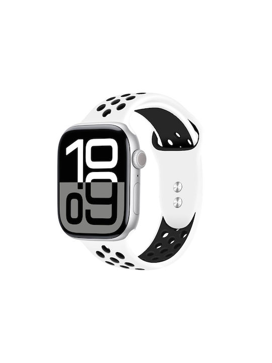 Crong Duo Sport Strap for Apple Watch 38 40 41 42 mm White and Black