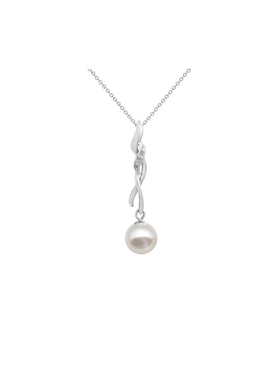 Pendant Gold K18 White Pearl Diamonds M314878