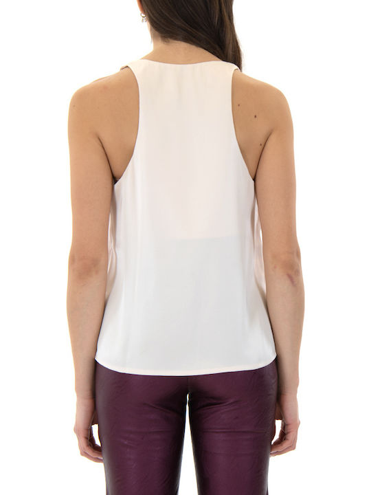 Women's Blouse Satin Sleeveless Nude