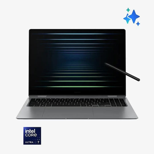 Samsung Book5 Pro 360 Copilot+ 16" OLED Touchscreen (Ultra 7-256V/16GB/1TB SSD/W11 Home) Gray (US Keyboard)