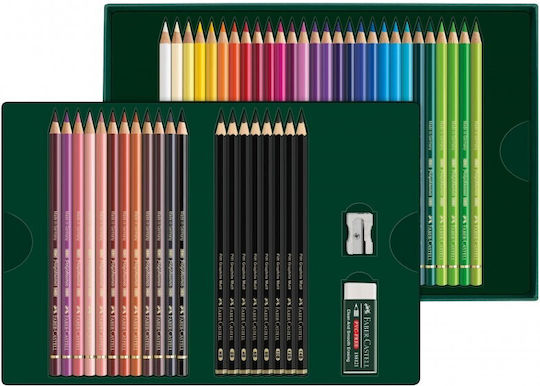 Faber-Castell Σετ 50 Μολύβια HB με Γόμα Γκρι