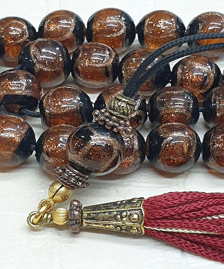 Roloi Komboloi Glass Worry Beads Brown 33cm