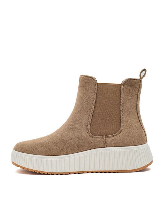 Damen Knöchelstiefel Beige