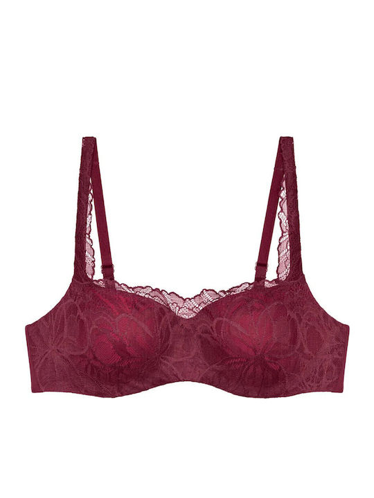 Women's Balconette Balconette Bra Underwire Burgundy