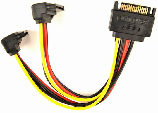 Cablexpert Power Splitter Sata 0.15m 15-Pin Sata - 15-Pin Sata Cable 0.15m Πολύχρωμο CC-SATAM2F-02