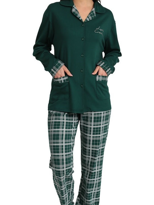 Lydia Creations Winter Women's Pyjama Set Green