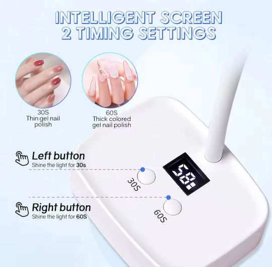 Rechargeable Nail Lamp UV LED 27W White LCH-019