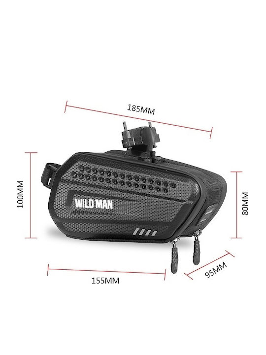 Wildman Gears ES7 Bicycle Saddle Bag Black