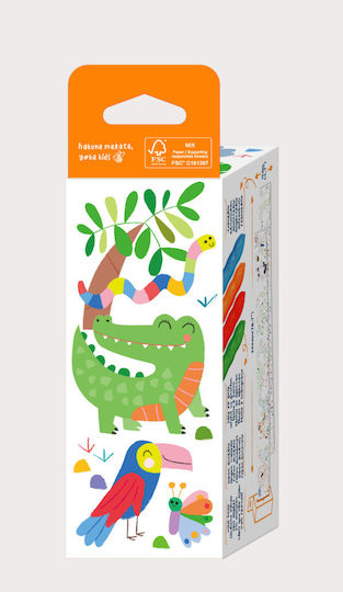 Drawing Roll Kit 2 M Includes Stickers 4 Wax Colored Pencils Safari Haku Yoka