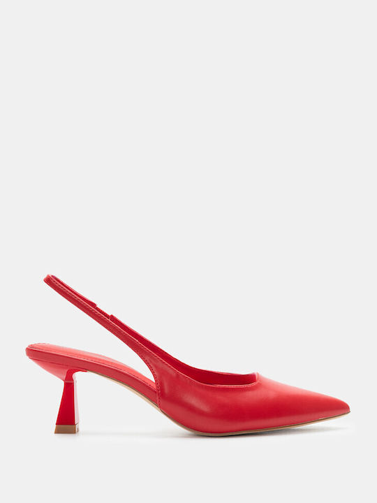 Luigi Pointed Toe Red Medium Heels