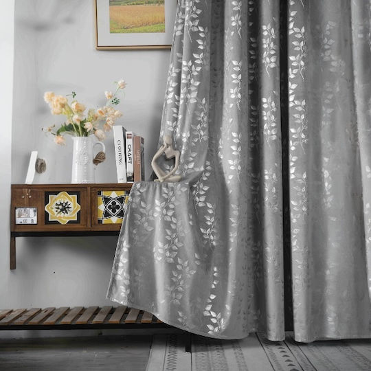 SpitiBazaar Κουρτίνα με Τρουκς Γκρι 260x275εκ.