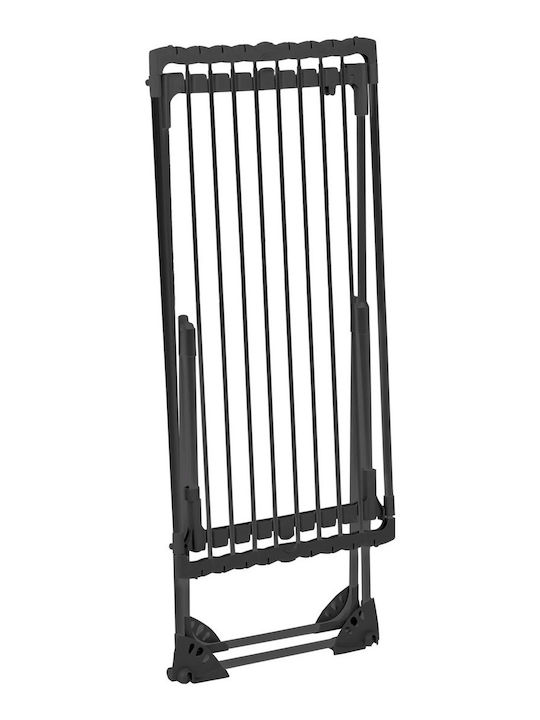 Uscător de haine cu roți metalice telescopic pliabil 190 X 95 X 56 cm negru