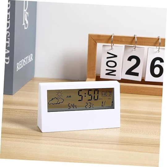 Kadio 2158l Масов Дигитален Часовник LCD с Будилник Бял 13754