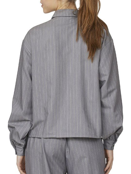 Sisters Point Women's Striped Long Sleeve Shirt Grey