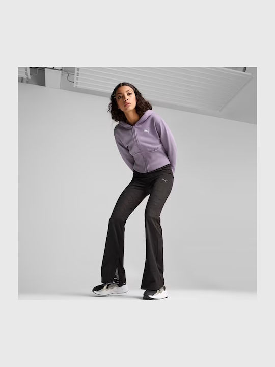 Cropped Women's Sweatshirt Jacket Hooded Pale Plum