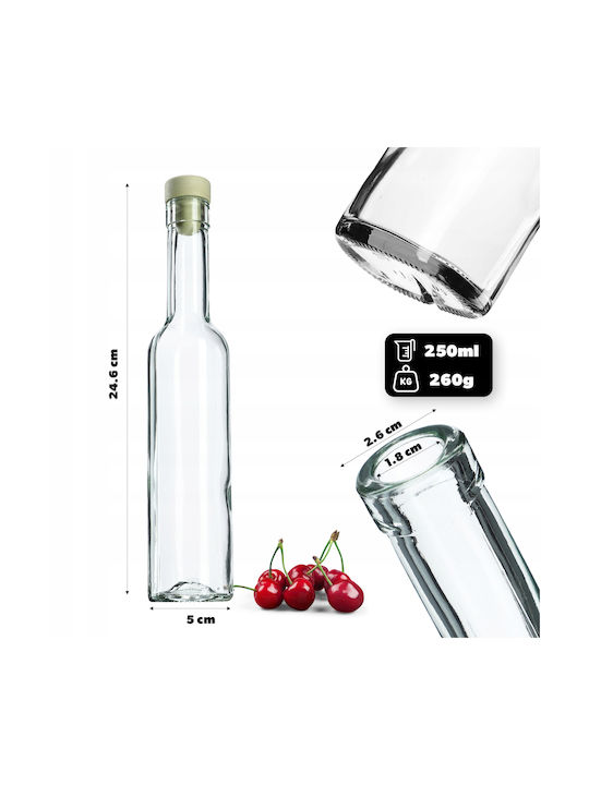 Kadax 12x 250ml Bottles Liquors Cork Fi17