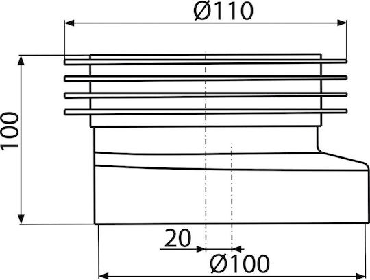 Ексцентрична тоалетна яка Alcaplast A990 20 мм