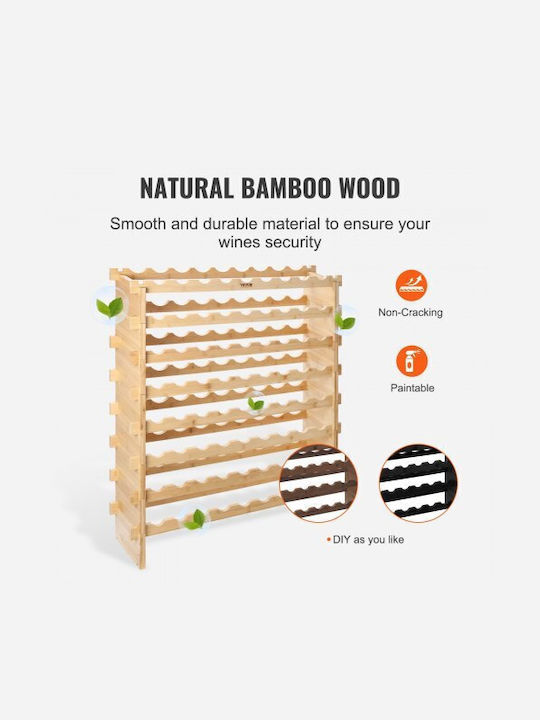 Vevor Free Standing Wooden Beige Wine Rack