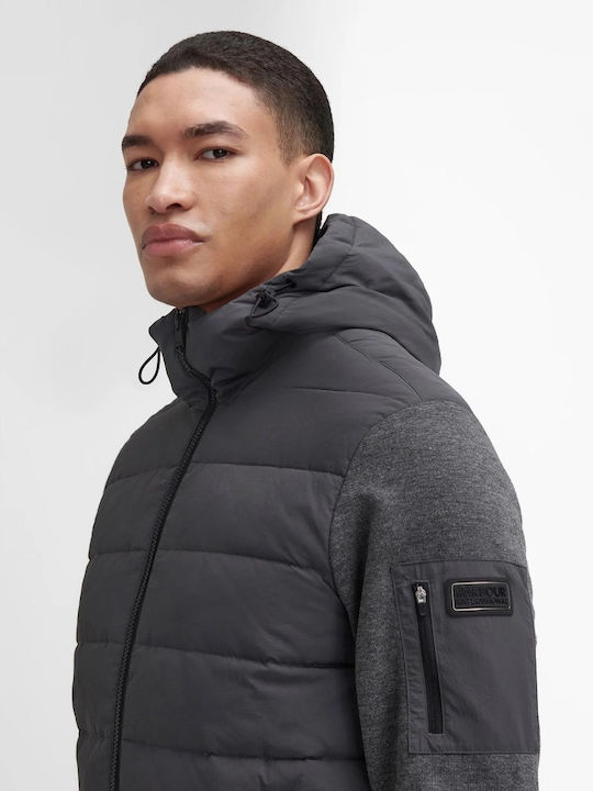 Herren Strickjacke mit Kapuze Charcoal
