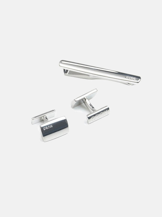 Hugo Cufflinks Tie Clip Liberty Series Set 50523101 040 Silver