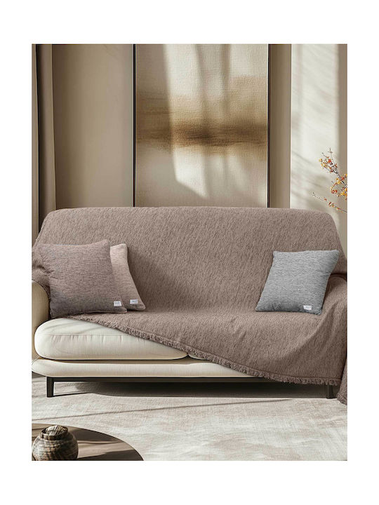 Madi Διακοσμητική Μαξιλαροθήκη Akonik Brown 45x45εκ.
