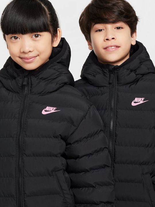 Sportswear Kids Sports Jacket Short Hooded Black