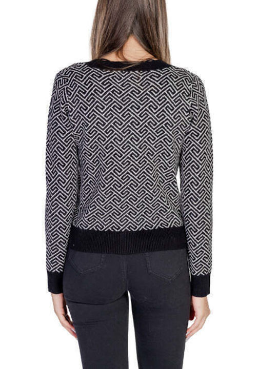 Vero Moda Long Women's Knitted Cardigan with Buttons Black