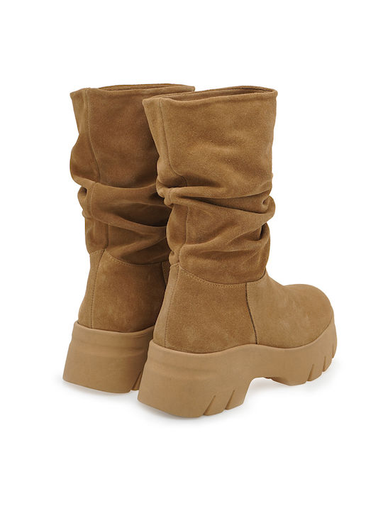 Wildleder Stiefeletten Damen Braun