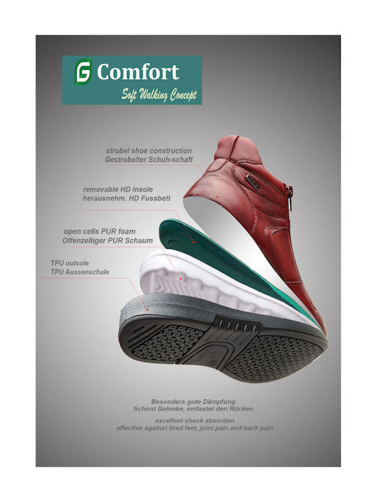 Ghete Dama de Piele cu Platformă Negru P-817-Negru