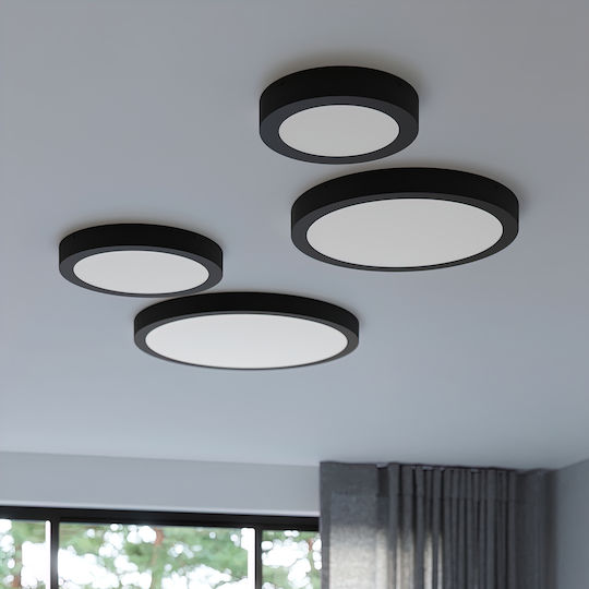 Sollux Ceiling Mount Light Black with Integrated LED