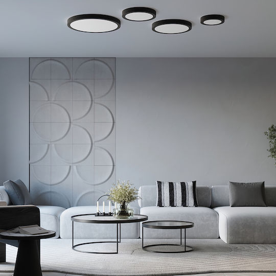 Sollux Ceiling Mount Light Black with Integrated LED