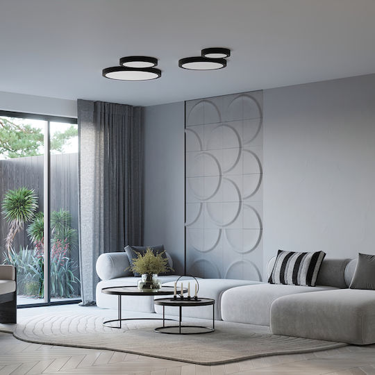 Sollux Ceiling Mount Light Black with Integrated LED