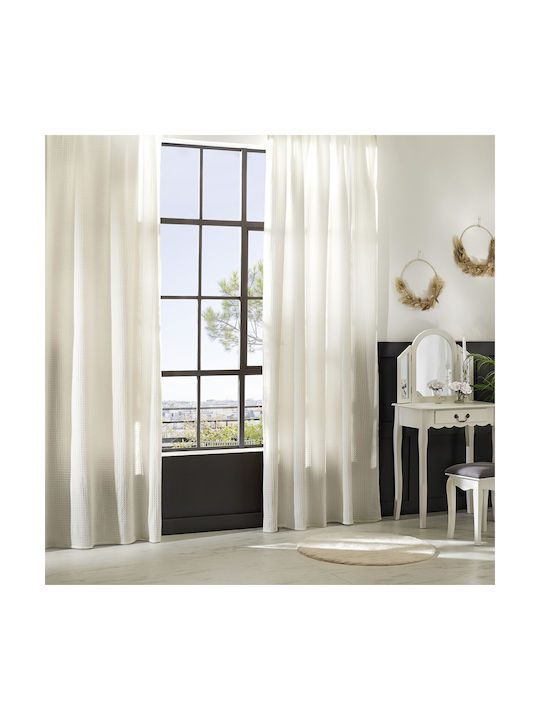 Atmosphera Κουρτίνα Παραθύρου με Τούνελ Widdy Εκρού 130x260εκ.