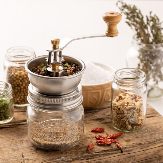 KIlner Χειροκίνητος Μύλος Αλατιού Γυάλινος 19.8cm