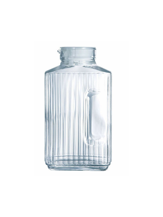 Luminarc Glass Water Bottle with Screw Cap Transparent 2000ml