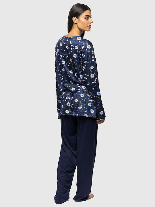 Koyote Winter Women's Pyjama Set Satin Blue