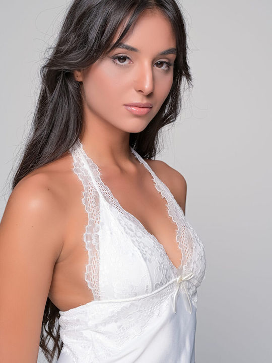 Milena by Paris Summer Satin Bridal Babydoll White