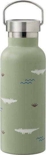 Queen Mother Fresk Crocodile Kids Water Bottle Thermos Stainless Steel with Straw 500ml