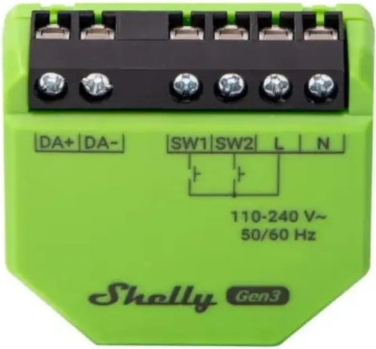 Shelly DALI Gen3 Comutator Inteligent Dimmer Wi-Fi Bluetooth și RF Cu Nul