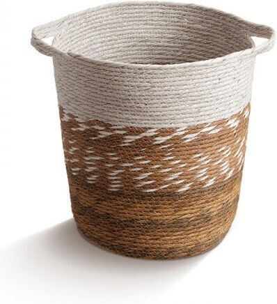 JK Home Decoration Set of Decorative Bamboo Baskets White 3 Pieces