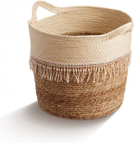 JK Home Decoration Set of Decorative Bamboo Baskets White 3 Pieces