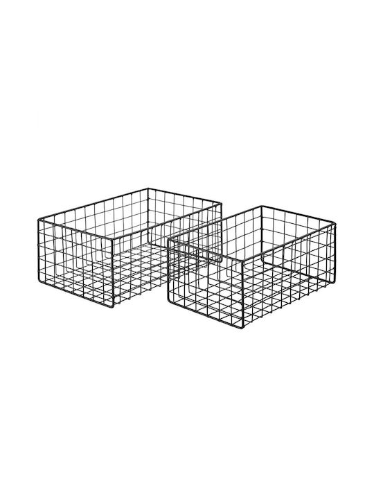 Butlers Dekorativer Korb Metallisch Schwarz 26x17cm