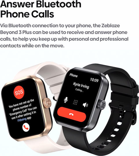 Zeblaze Beyond 3 Plus Aluminium 37mm Smartwatch με Παλμογράφο (Μαύρο - M/L)