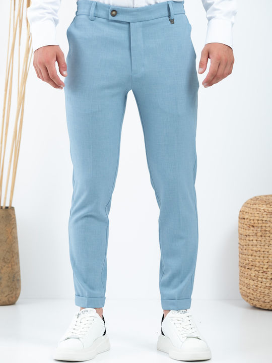 Trousers in Slim Fit Siel