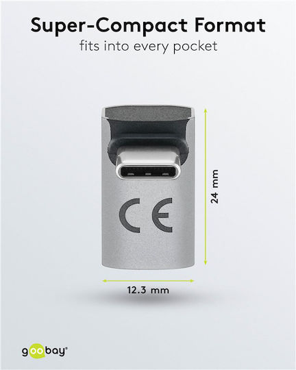 Goobay Convertor USB-C masculin în USB-C feminin Gri 1buc 74442