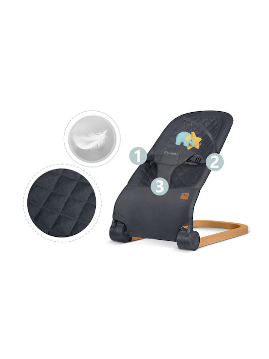 Nukido Manual Relax pentru Bebeluși Charcoal Gray pentru Copil până la 9kg