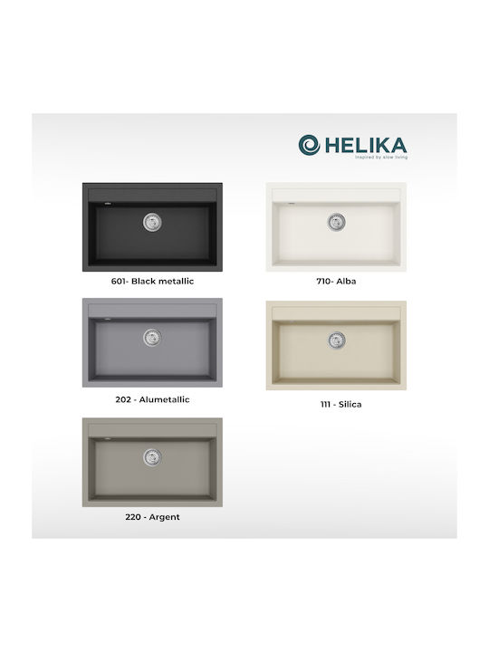 Quadro SQQ103 Chiuvetă De Bucătărie Drop-In Din Granit Lichid M79xL51cm Ciment