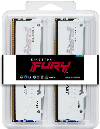 Kingston Fury Beast RGB DDR5 64GB RAM με 2x32GB Modules και Ταχύτητα 6400 για Desktop