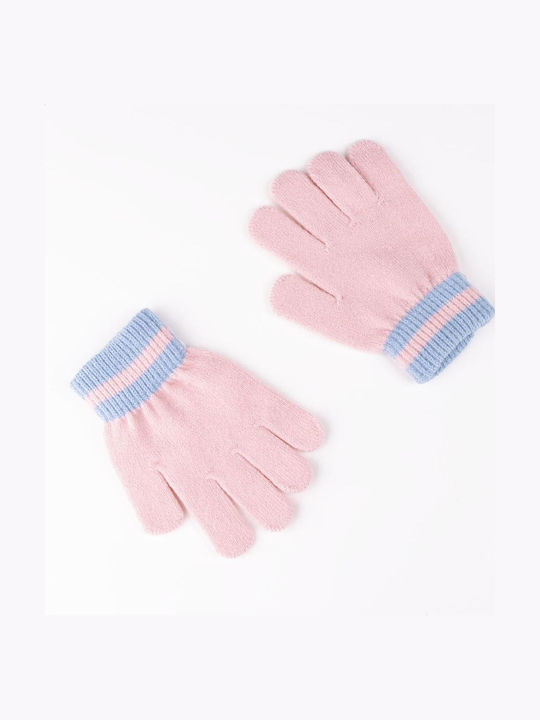 Kids Beanie Set with Scarf & Gloves Knitted Blue 3pcs