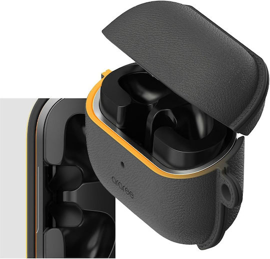 Araree Pops Hülle Silikon / Leder in Schwarz Farbe für Samsung Galaxy Buds 3 / 3 FE / 3 Pro
